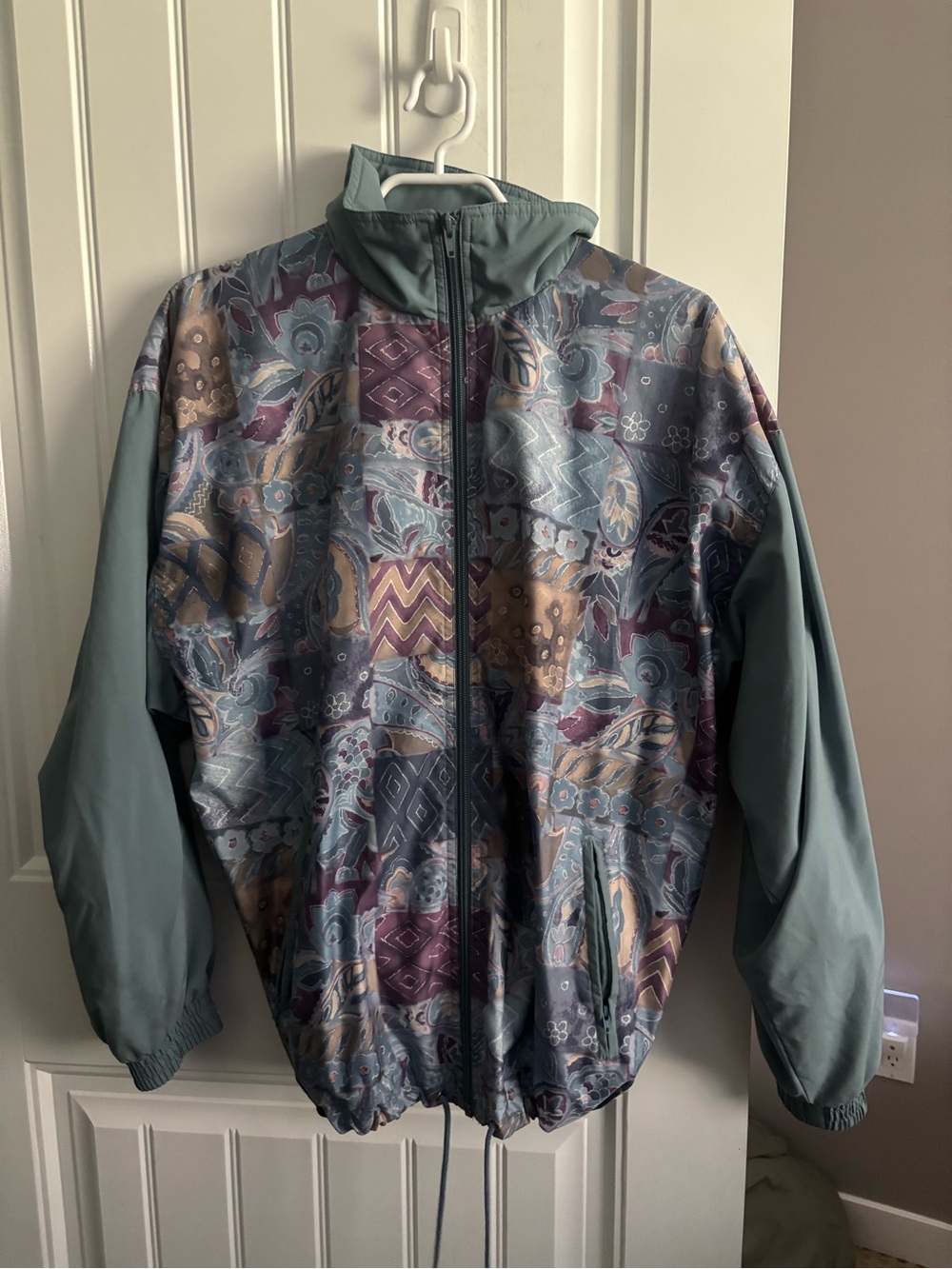 Vintage Patterned Windbreaker